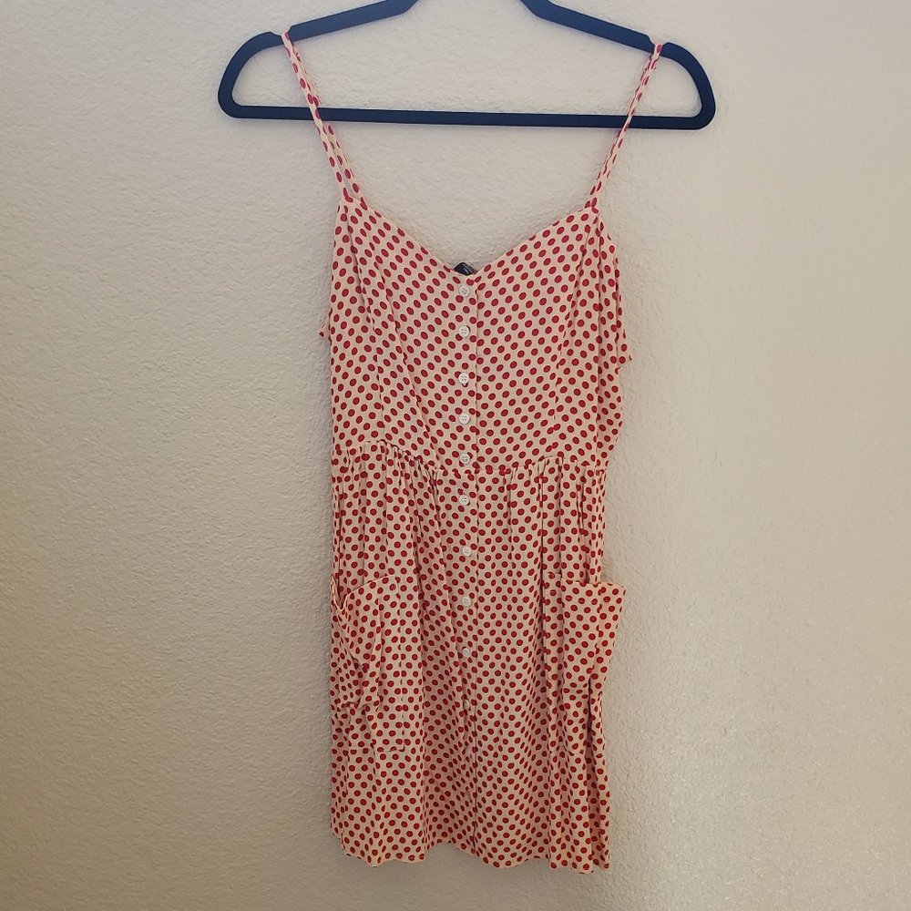 NWT Forever 21 Polka Dot Fit & Flare Strappy Dress